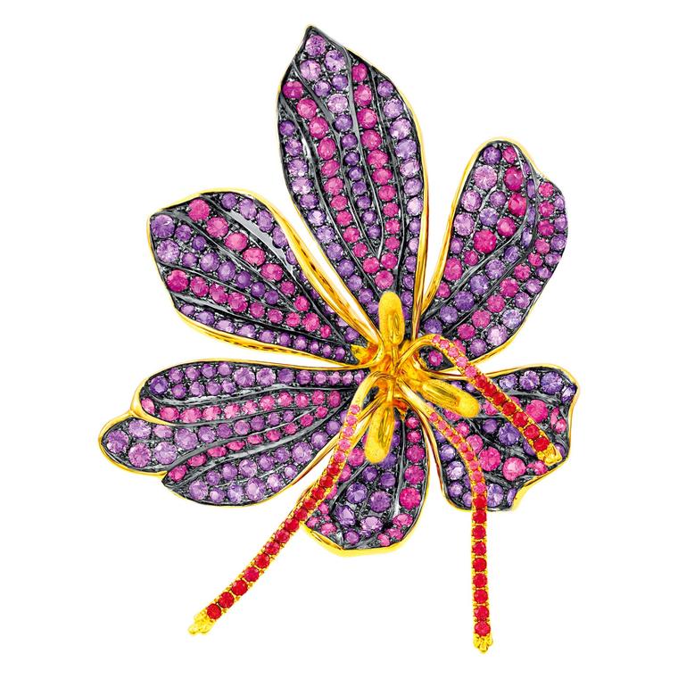 Paula Crevoshay La Fleur du Paradis brooch