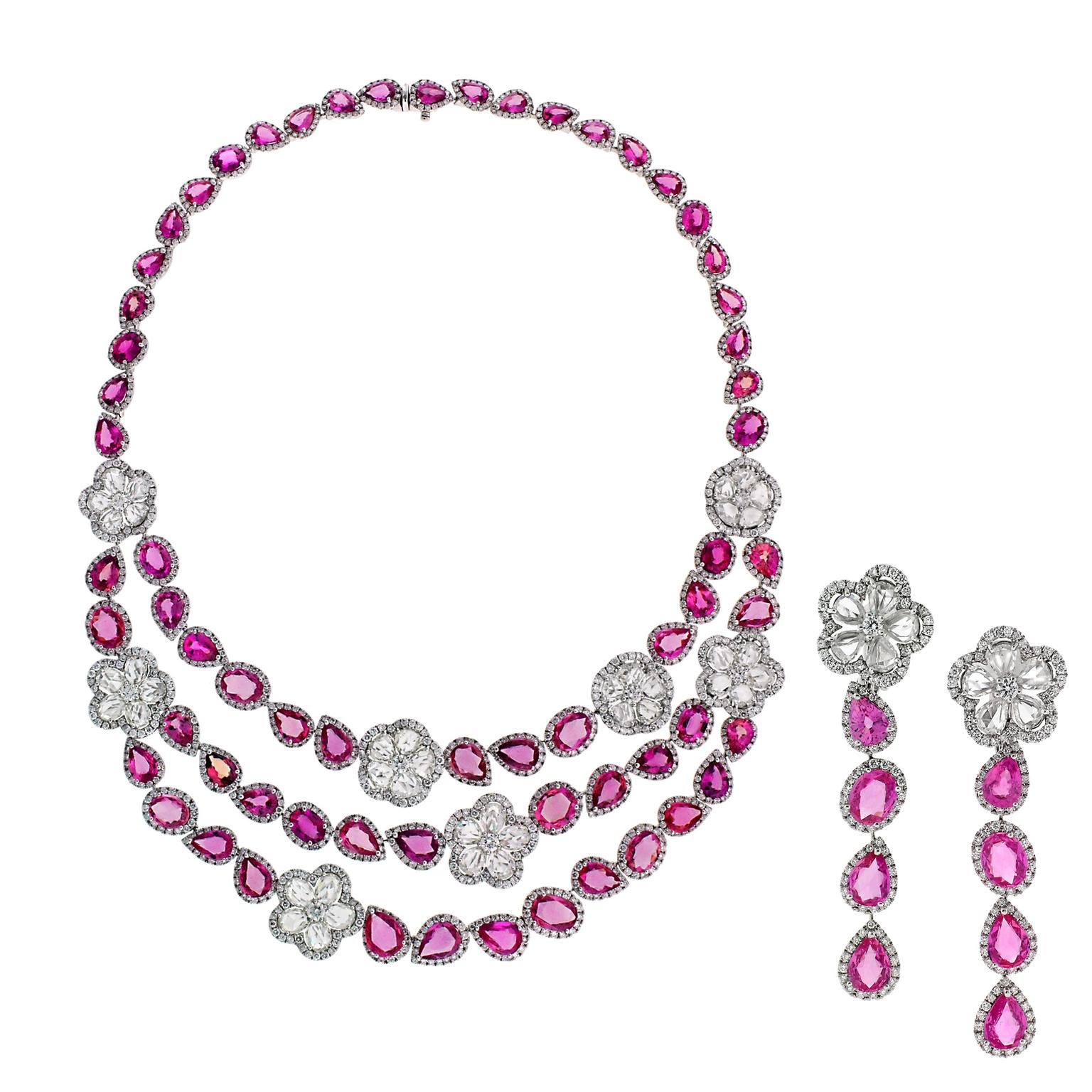 Avakian pink sapphire set