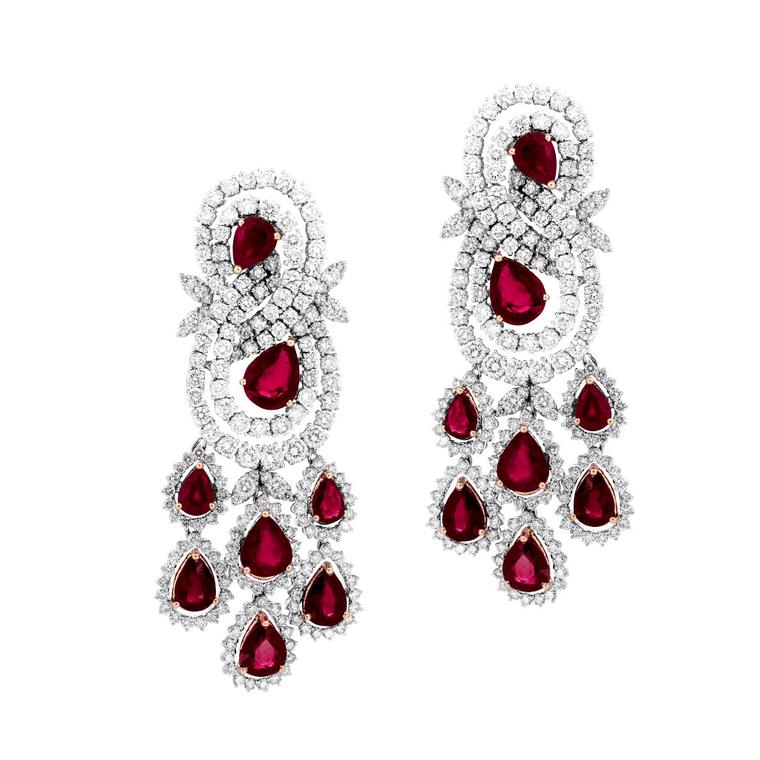 SARA Joias diamond ruby earrings
