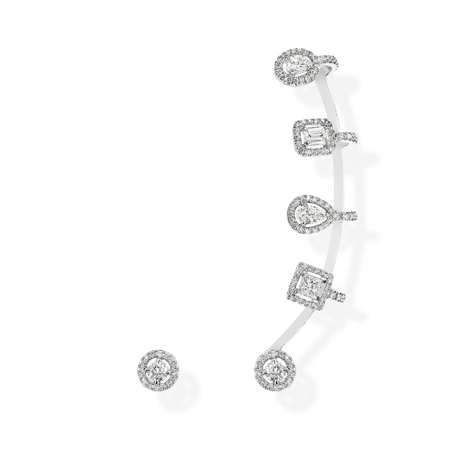 Messika diamond ear cuff and stud