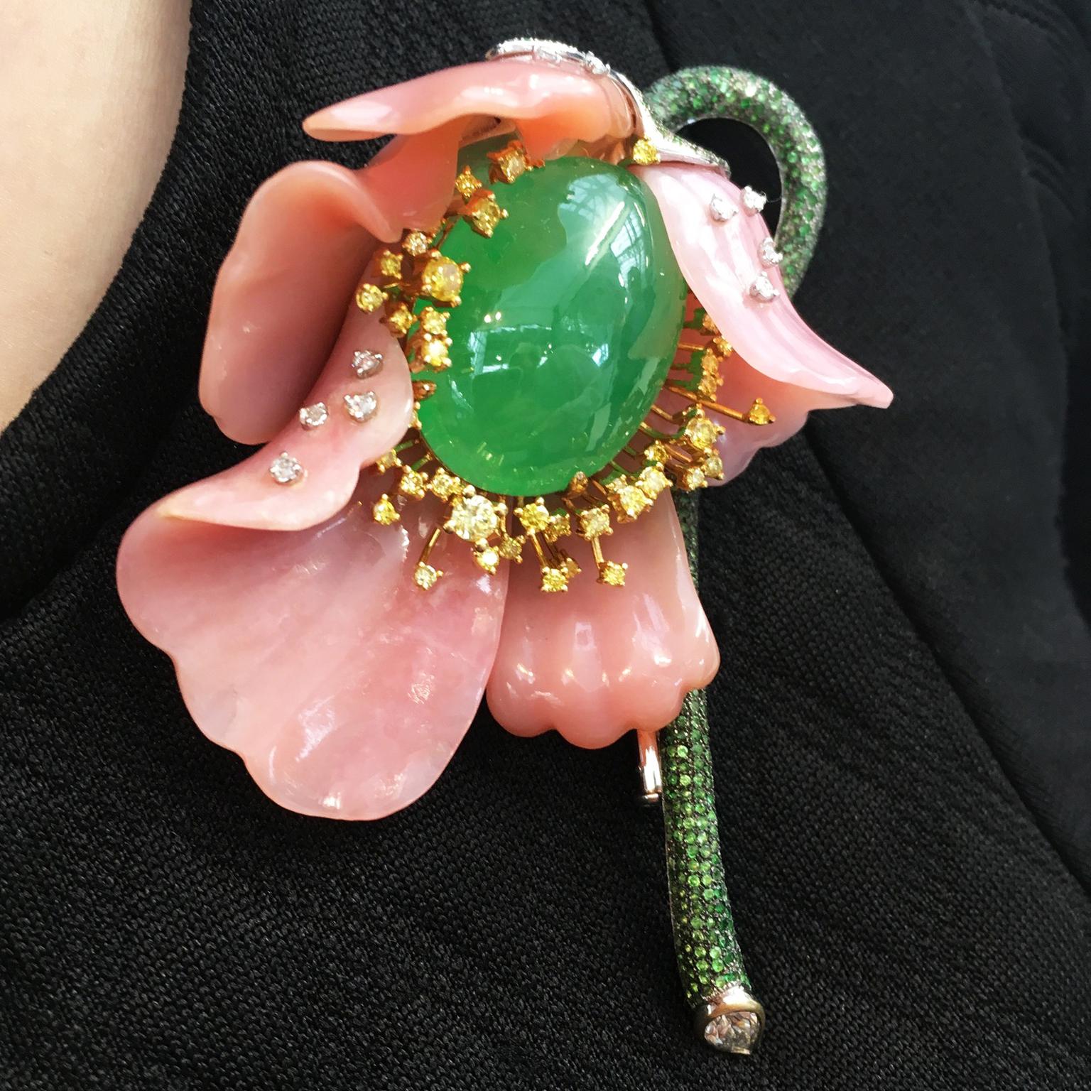 Fei Liu Poppy brooch