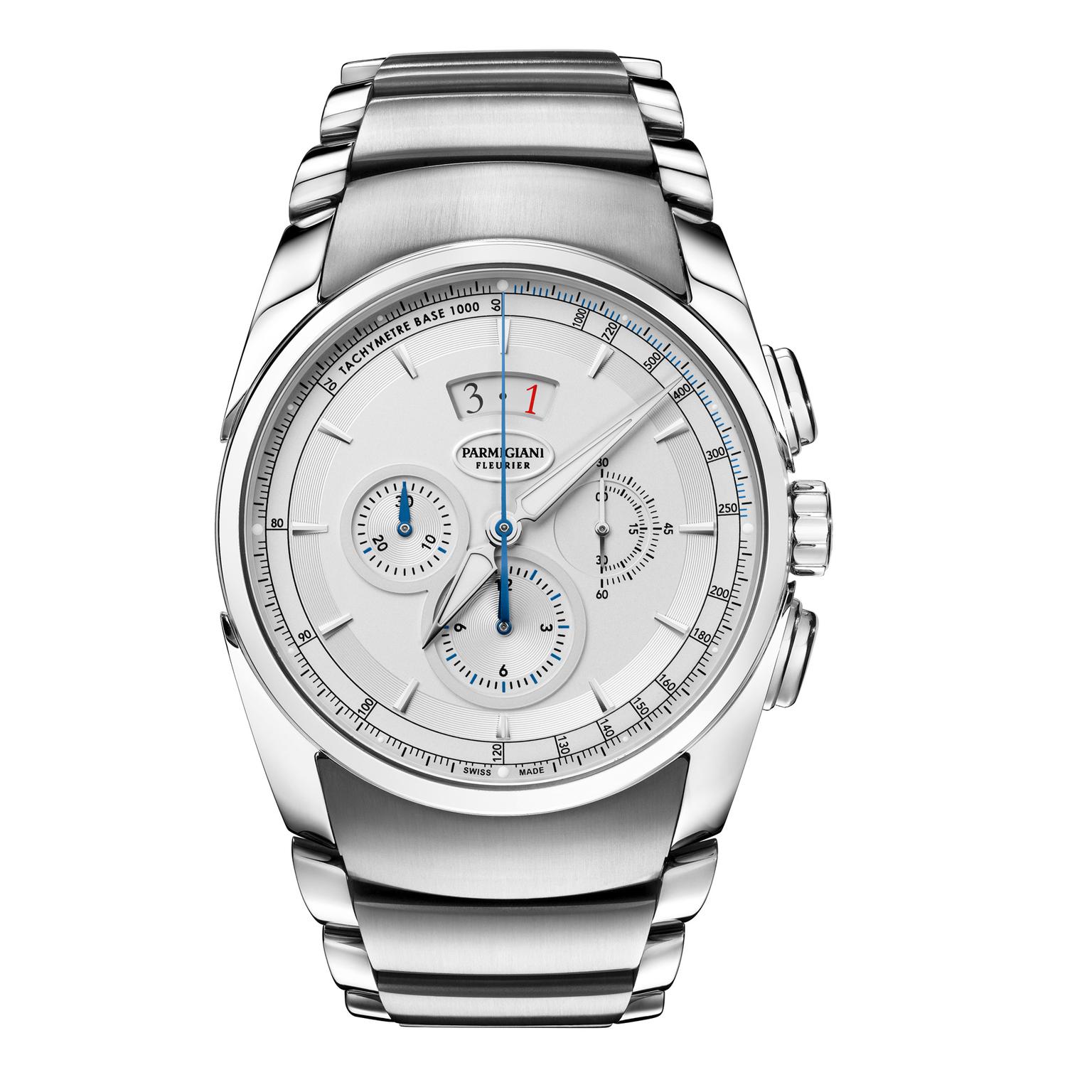 Parmigiani Tonda Métrographe steel bracelet white dial