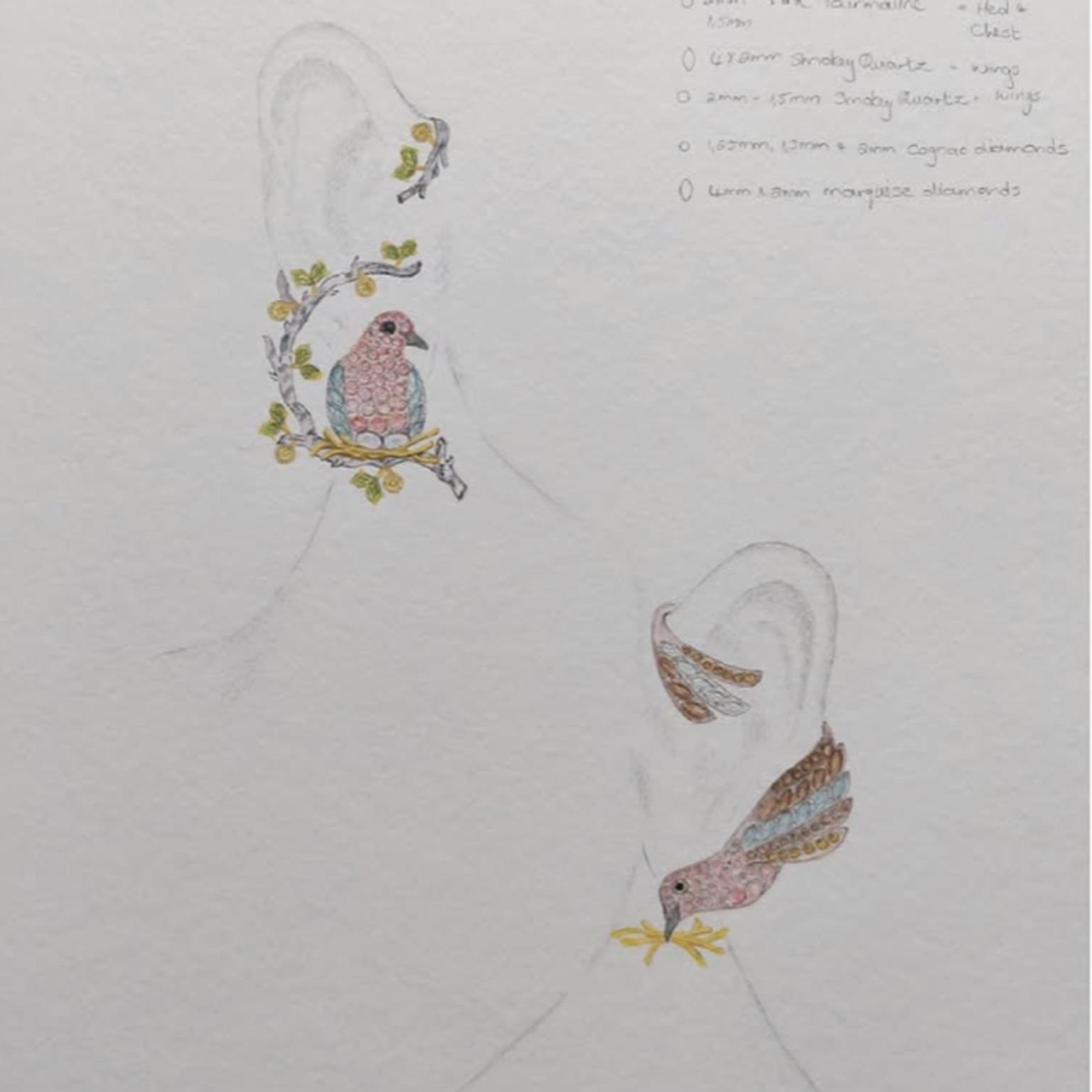 Hand Rendered - Laughing Dove by Lenate De Villiers