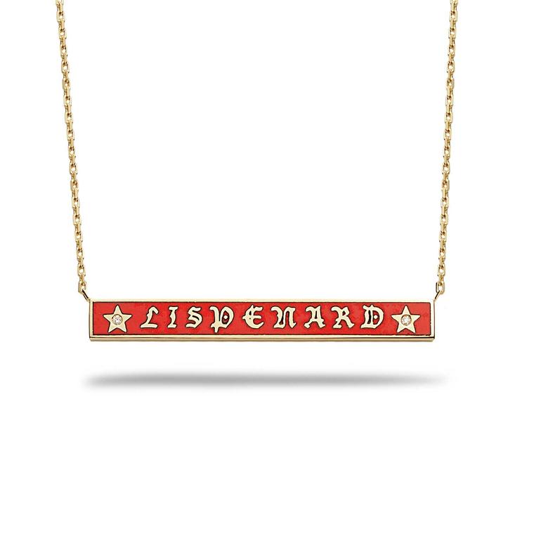 Personalised enamel Mama bar necklace