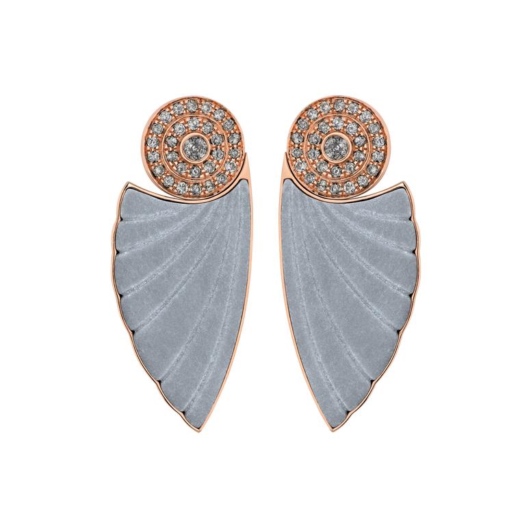 Ioanna Souflia Adoucissement Bardiglio Imperiale marble earrings