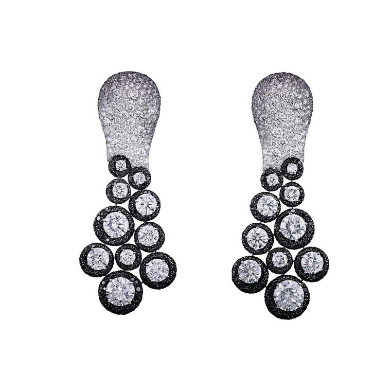 Folies white and black diamond earrings