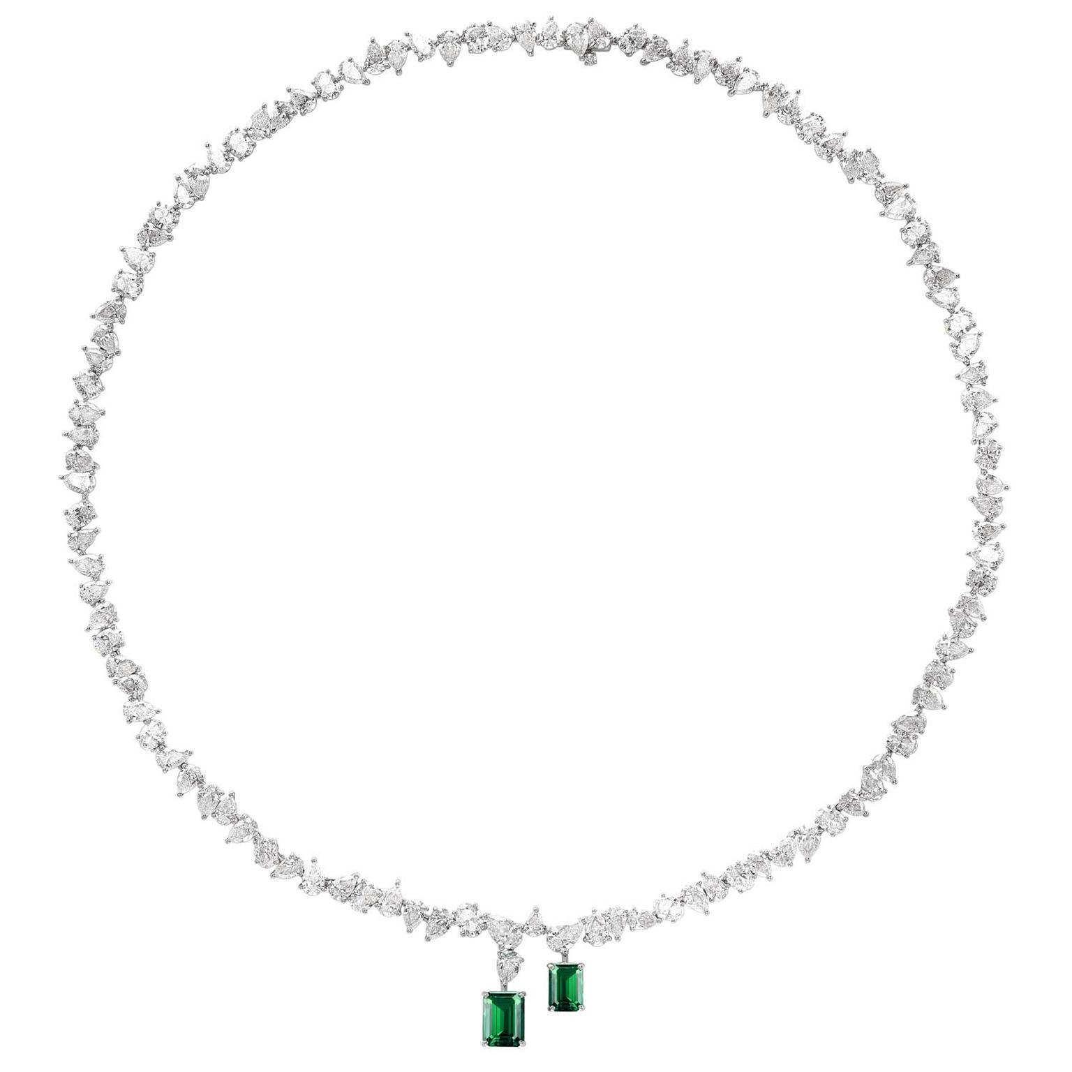William & Son MYA Gemfields emerald and diamond necklace
