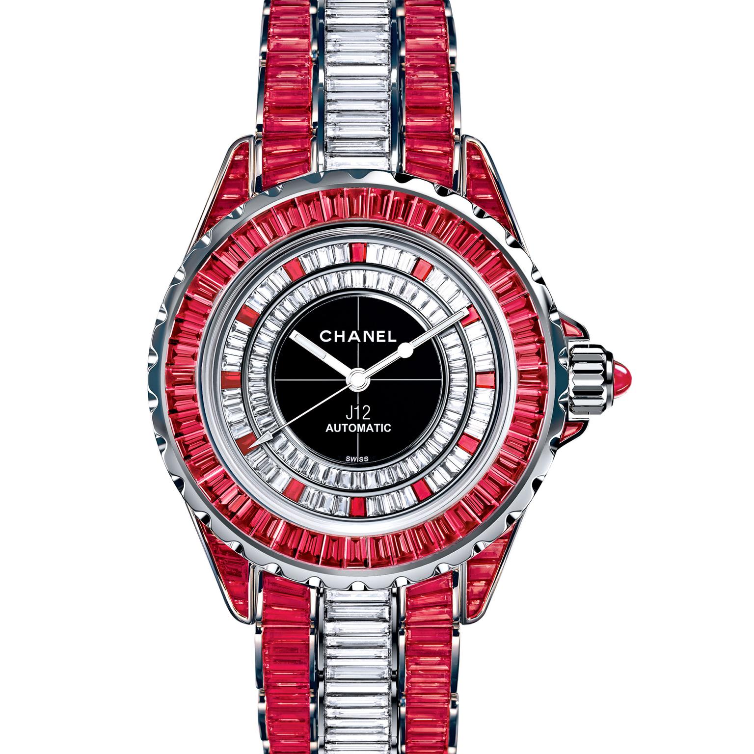 Chanel j12 ruby top watch