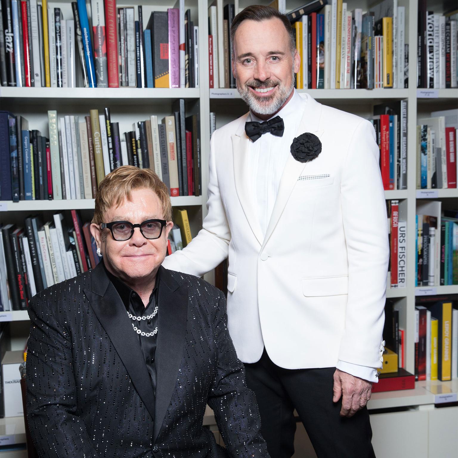 Sir Elton John and David Furnish at the Elton John AIDS Foundation