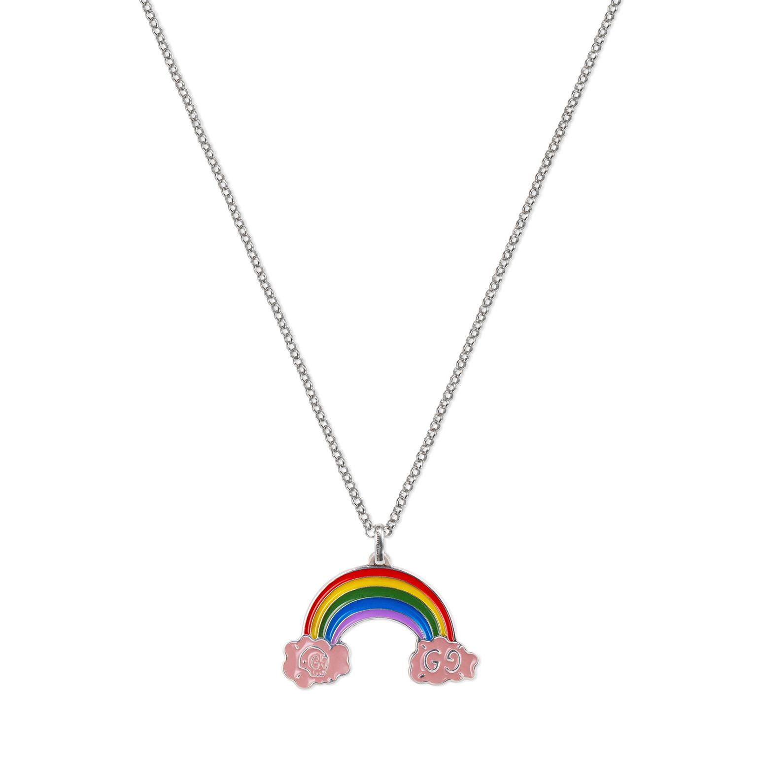 GucciGhost Rainbow necklace in silver 