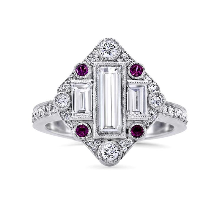 Fairfax & Roberts ruby and diamond engagement ring