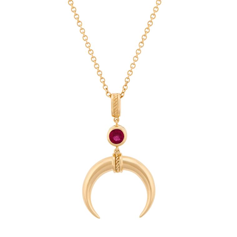 Cahora Bassa yellow gold and ruby necklace
