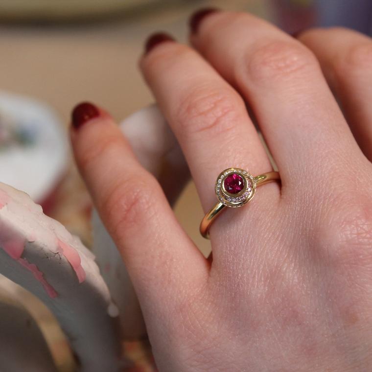 Andrew Geoghegan Clair de Lune ruby engagement ring