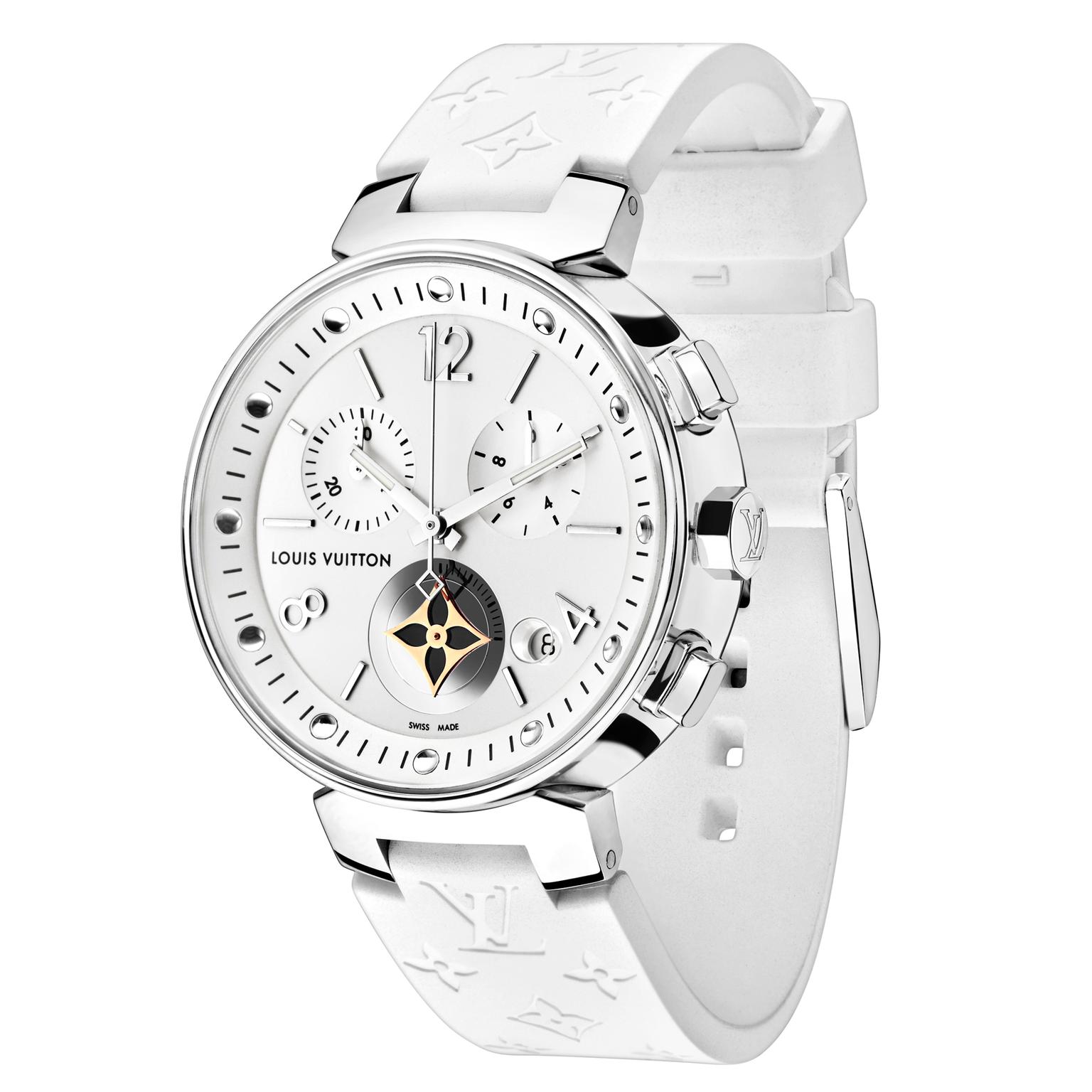 Tambour Chronograph Silver White by Louis Vuitton