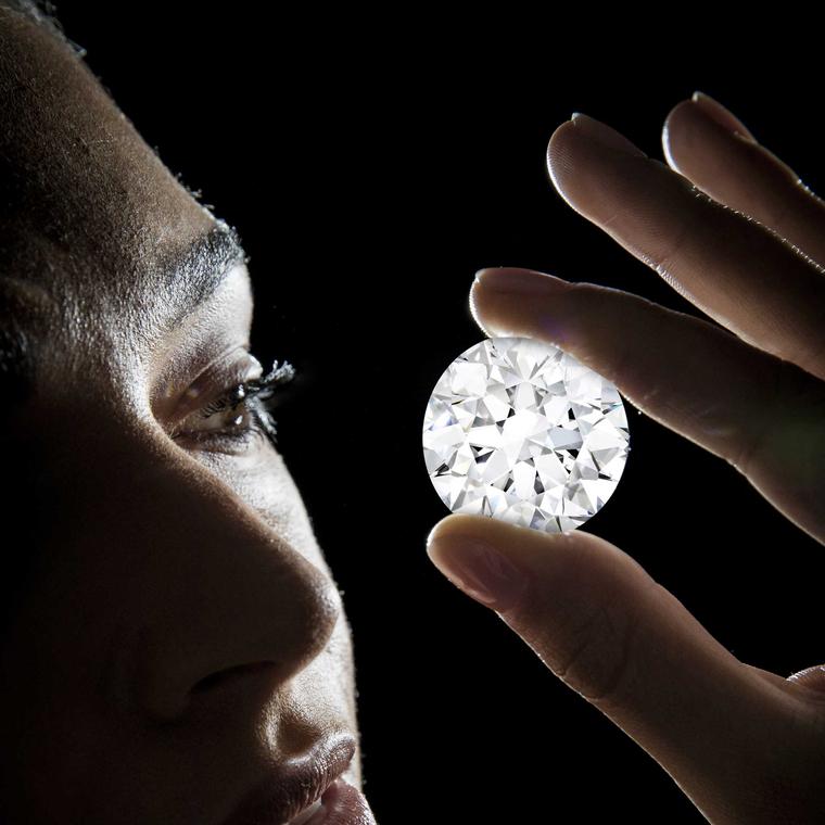 No estimate has been given by Sotheby’s Diamonds who will sell the 102.34 carat diamond is the largest D Flawless brilliant cut diamond.