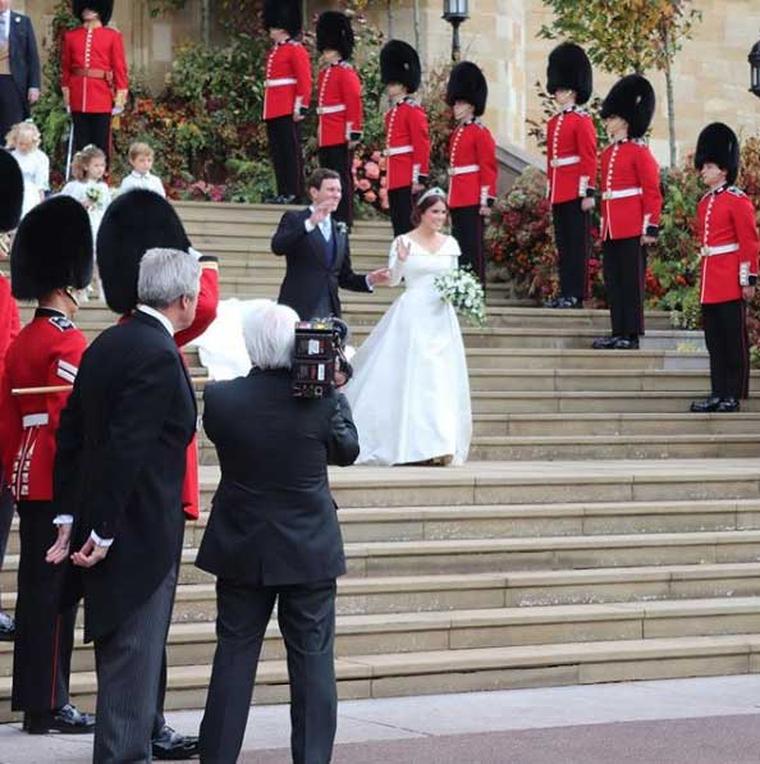 Princess Eugenie exiting church Windsor. Image courtesy: RoyalUK.com