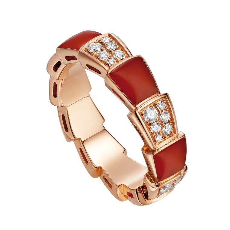 Bulgari Serpenti Viper carnelian ring 