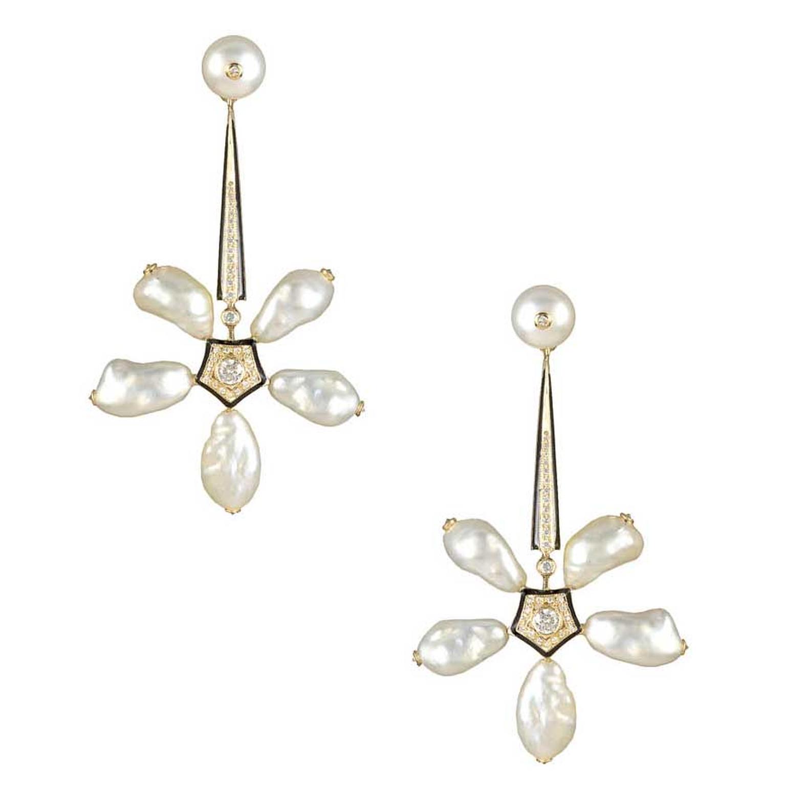 Hanut Singh Narcotic Jasmine natural pearl earrings