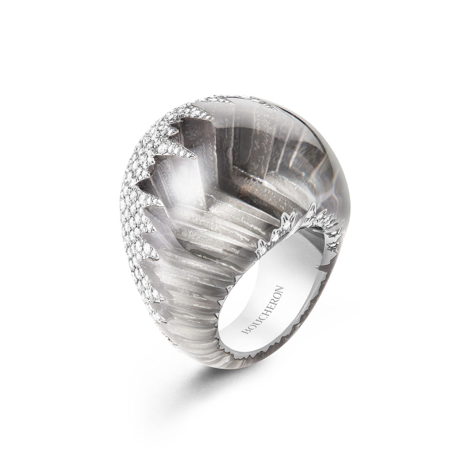 Boucheron Hiver Imperial frosted quartz and diamond ring