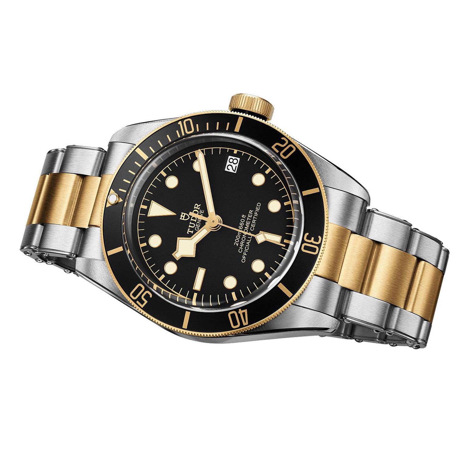 Tudor Heritage Black Bay steel and gold watch with black dial