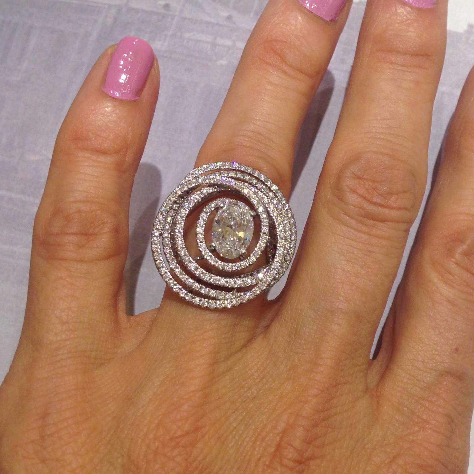 Chanel oval cut diamond ring