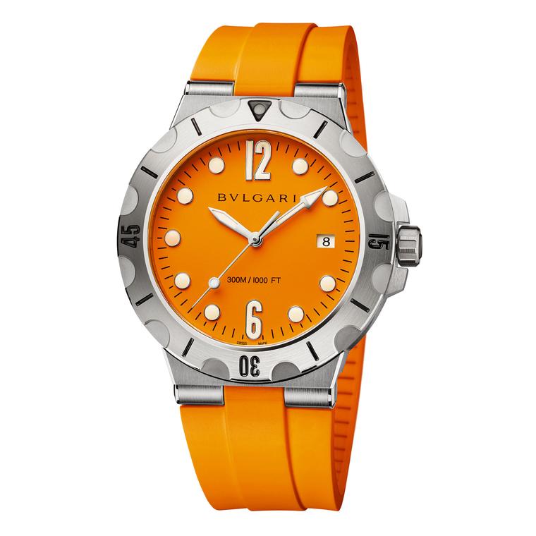 Bulgari Diagono Scuba watch with orange dial