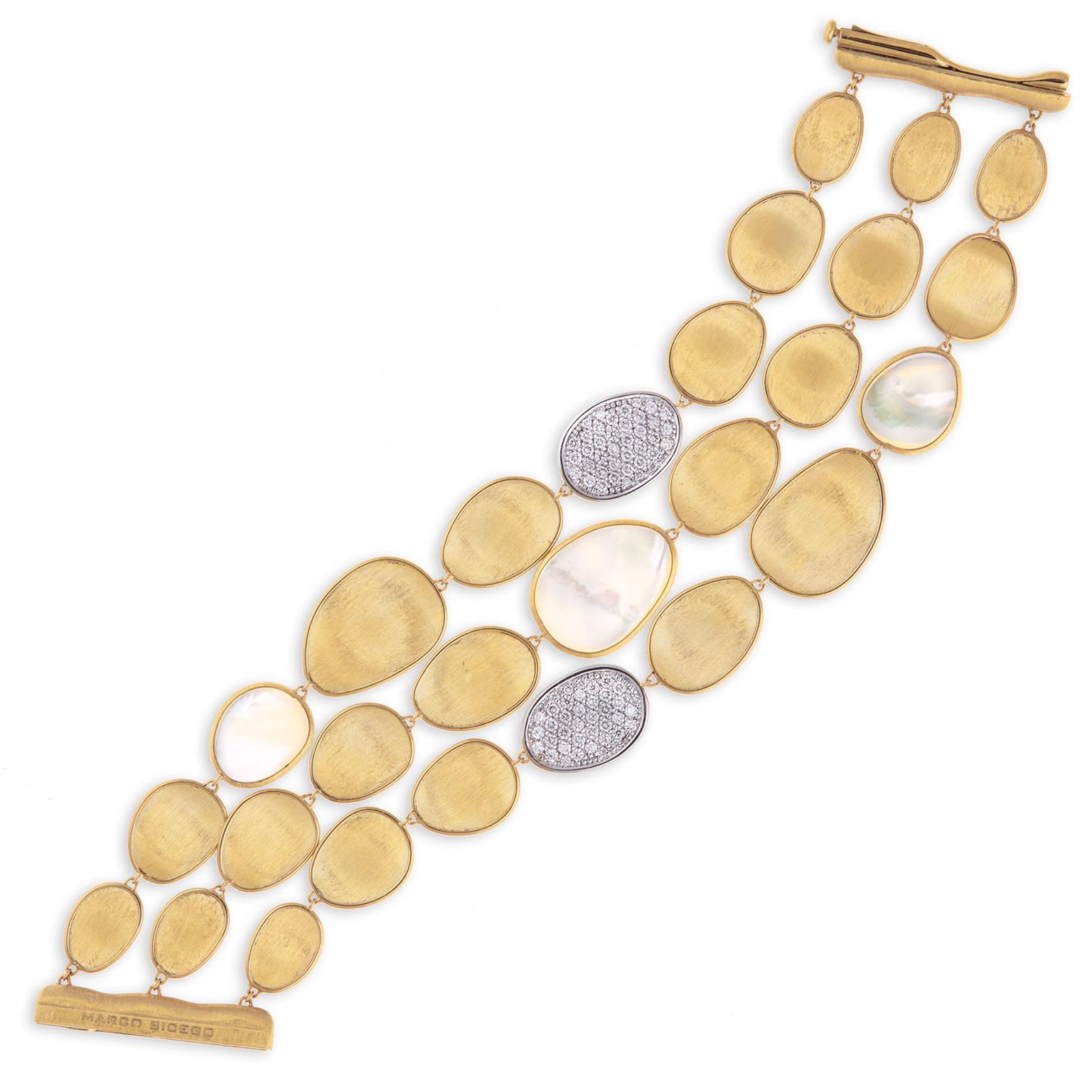 Marco Bicego Lunaria mother-of-pearl three strand bracelet