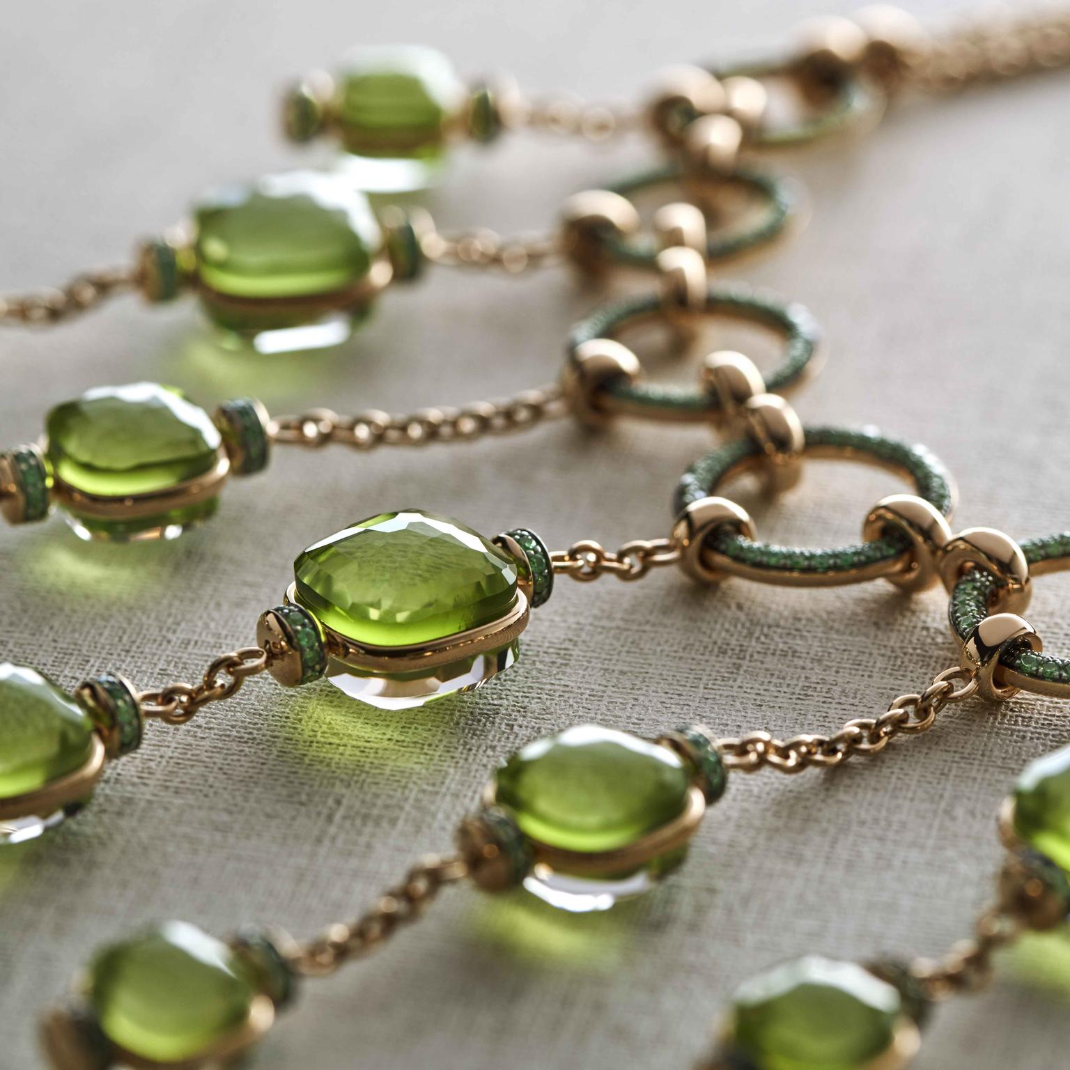 Pomellato Collier Cascade with peridot close up - LA GIOIA DI POMELLATO