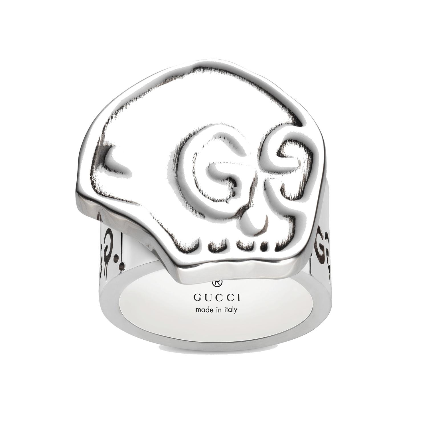 GucciGhost silver skull ring