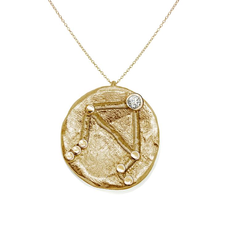 Anna Loucah star sign pendant in Fairtrade yellow gold