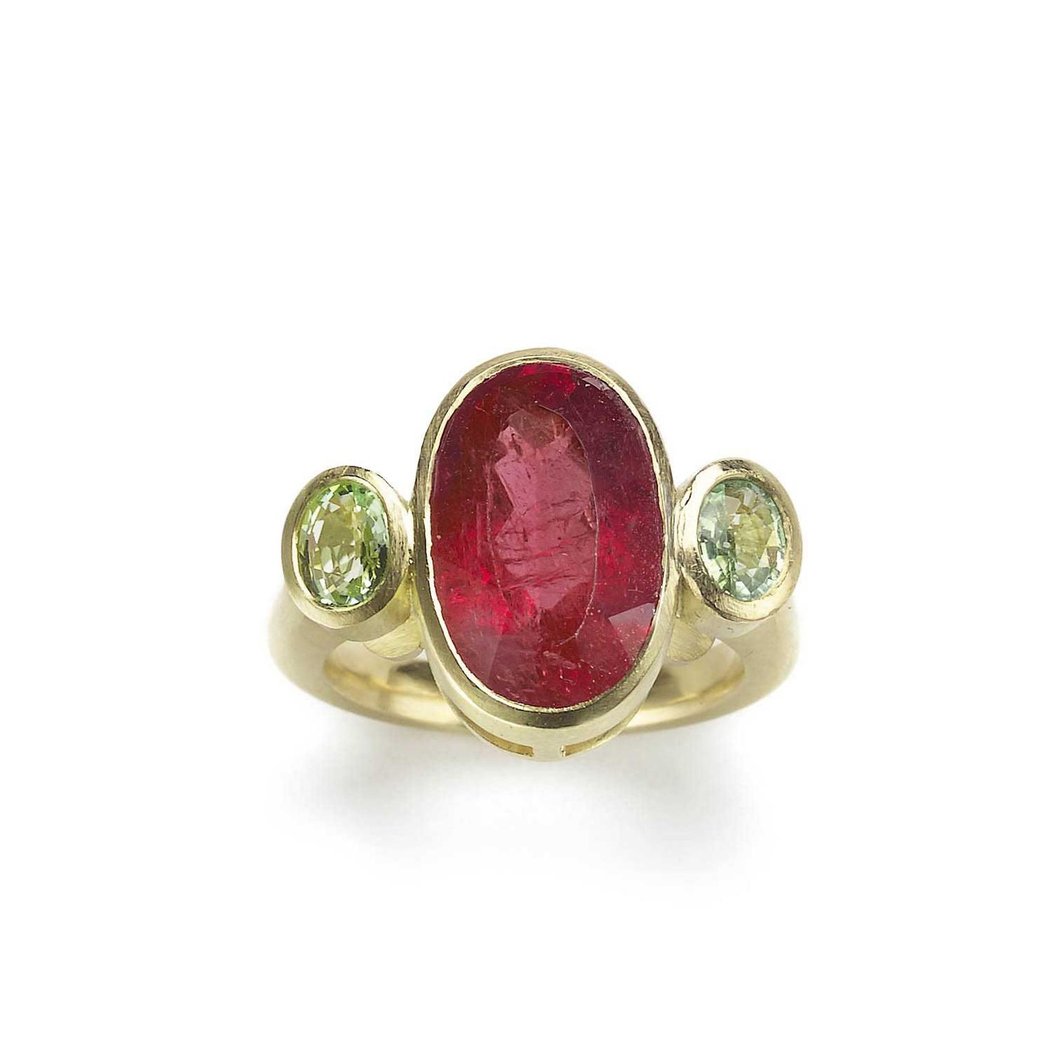 Julia Lloyd George rhodolite garnet ring