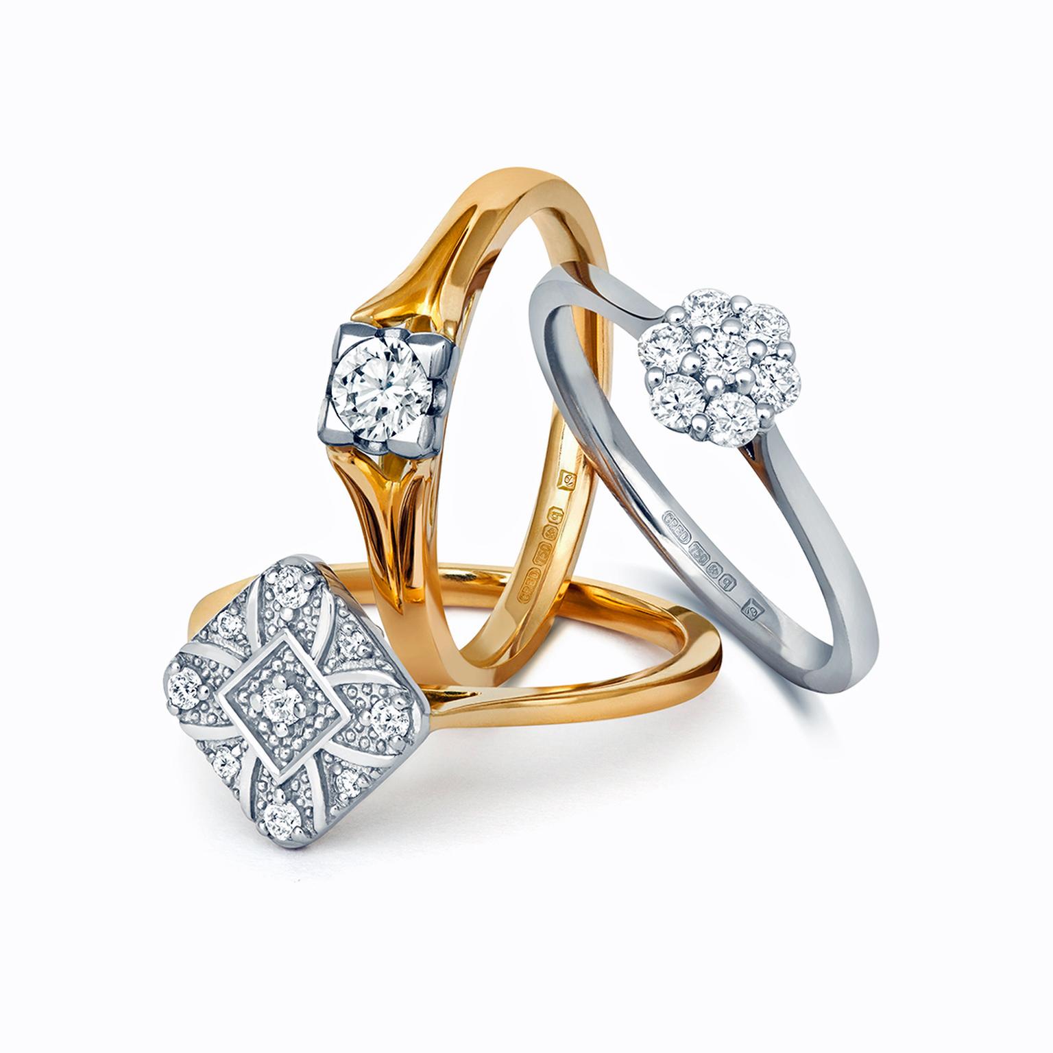 Cred diamond and Fairtrade gold engagement rings