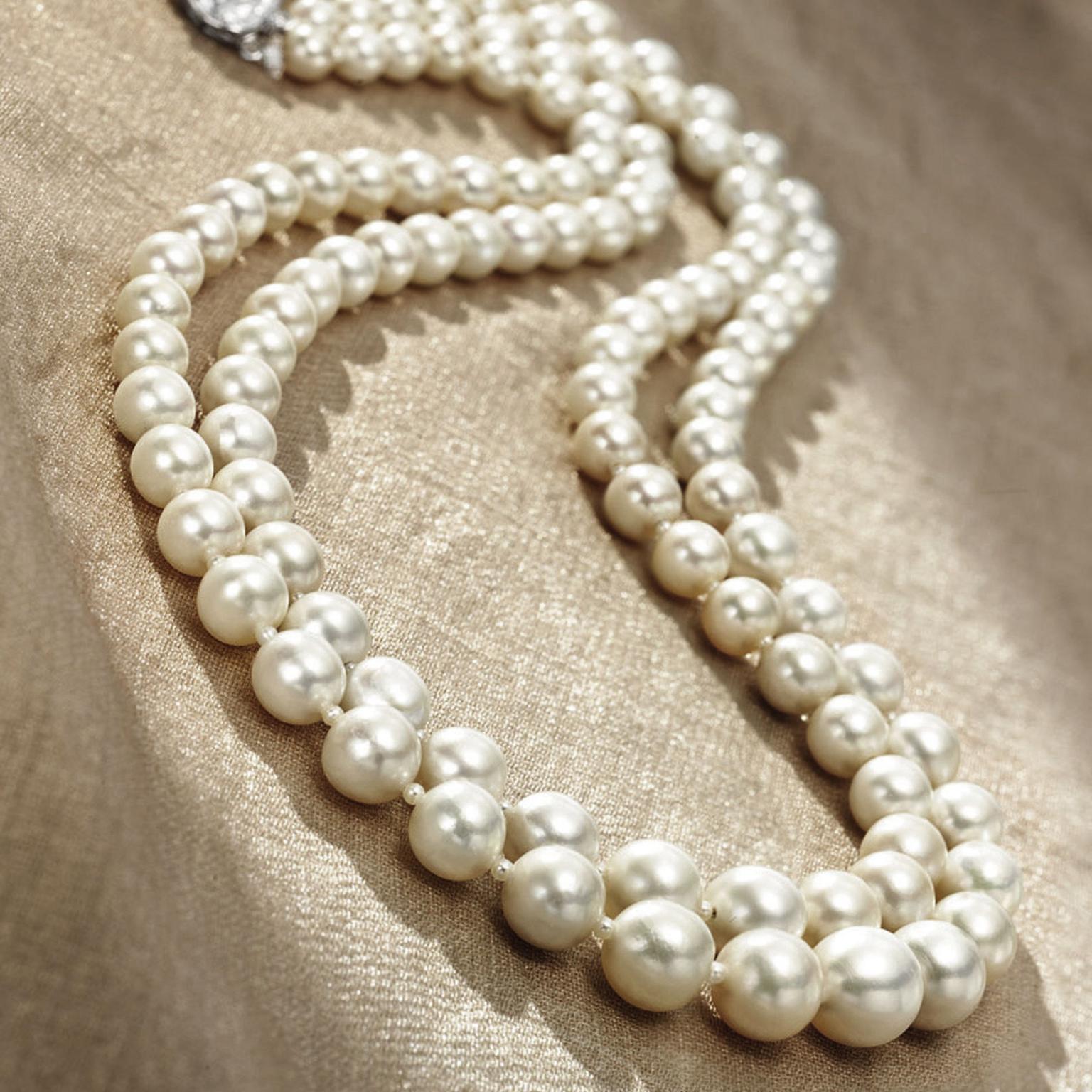 Christies double strand natural pearl necklace