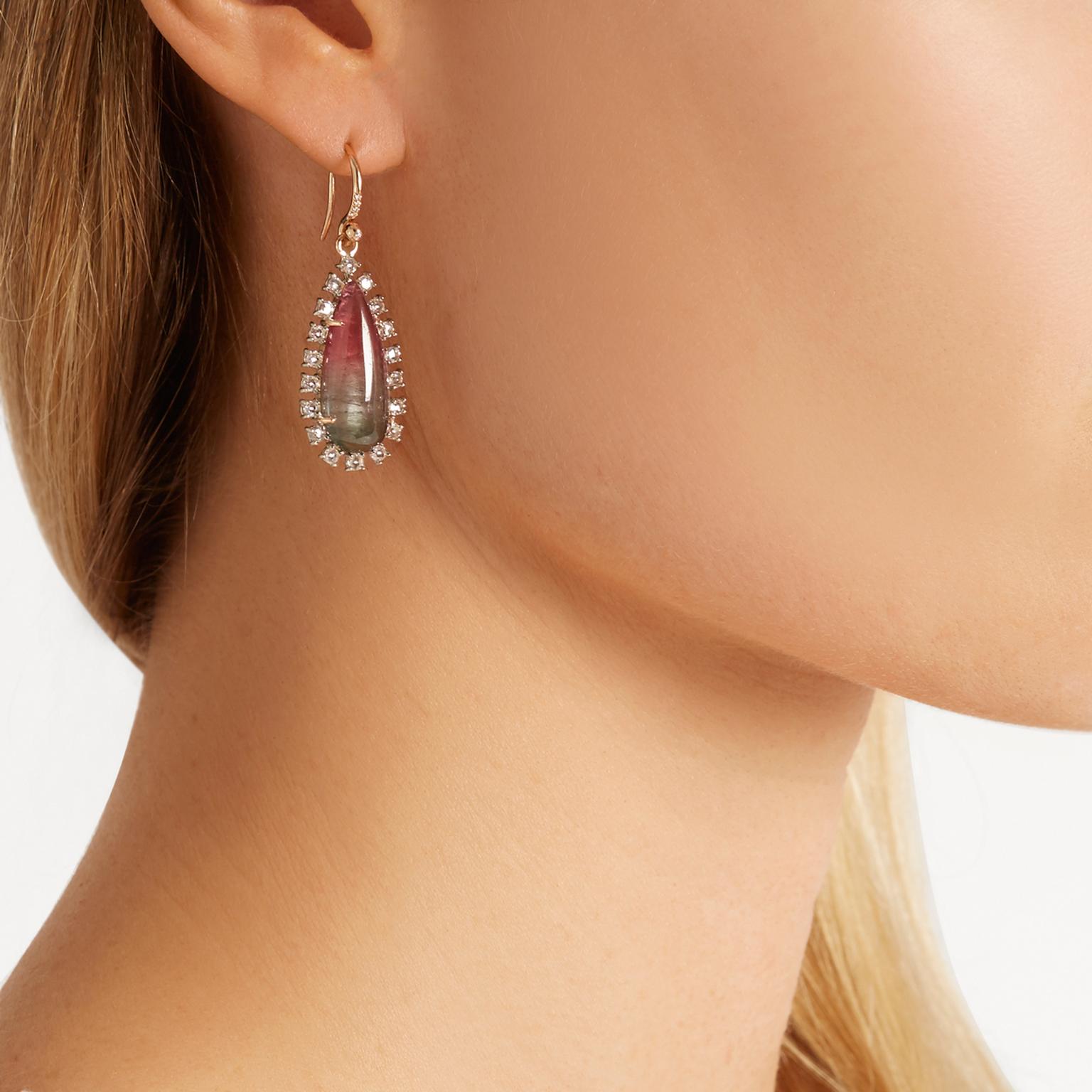 Irene Neuwirth watermelon tourmaline earrings