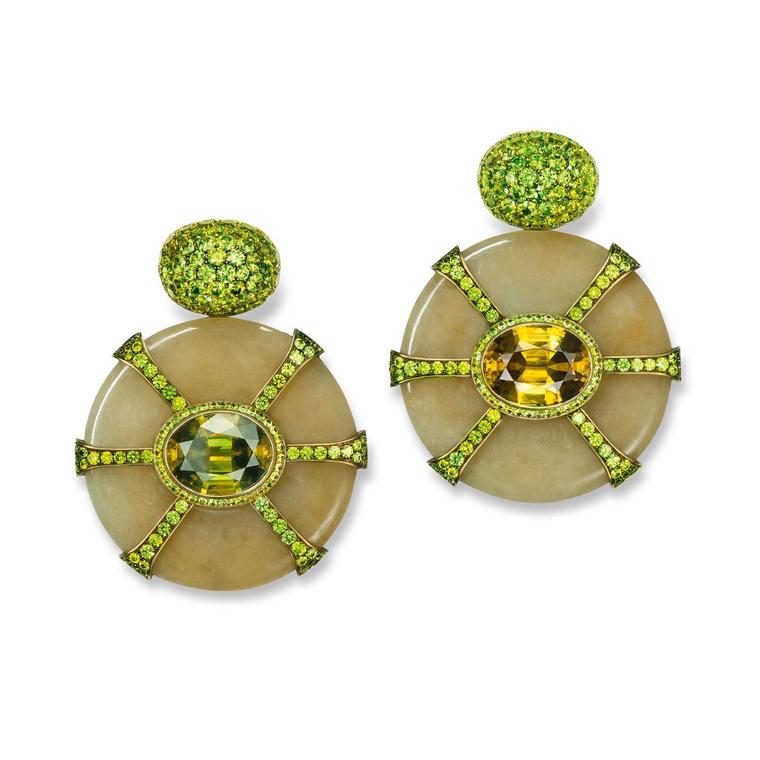 Hemmerle jade disc earrings