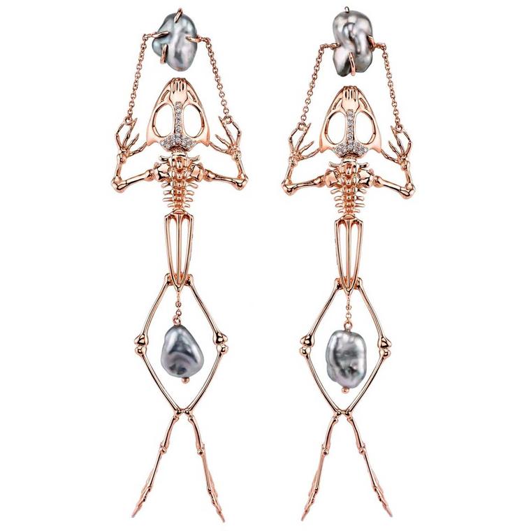 Daniela-Villegas-Keshi-pearl-Frog-Skeleton-earrings