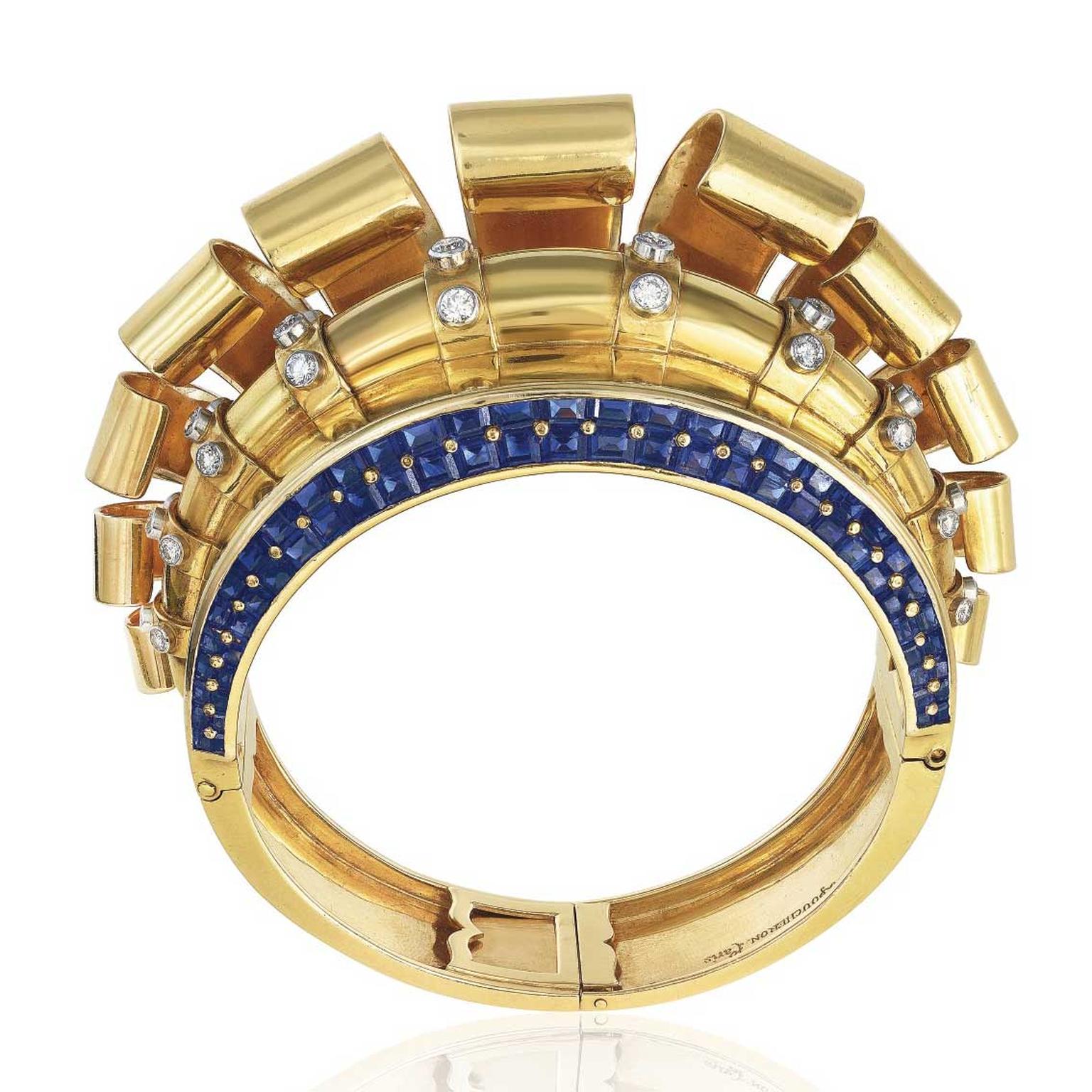 Vintage sapphire and diamond Boucheron Medicis bangle estimate: $80,000-120,000