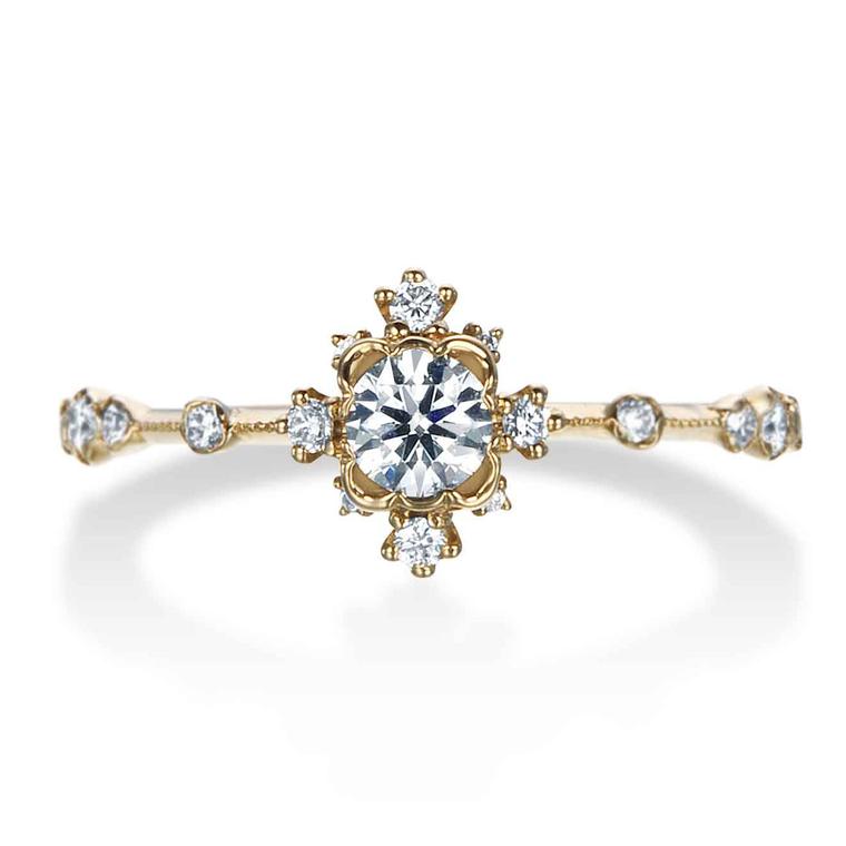 Snowflake Cluster diamond engagement ring 