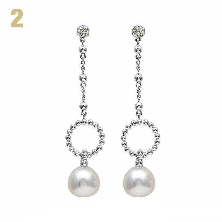 Boodles Circus diamond and pearl earrings