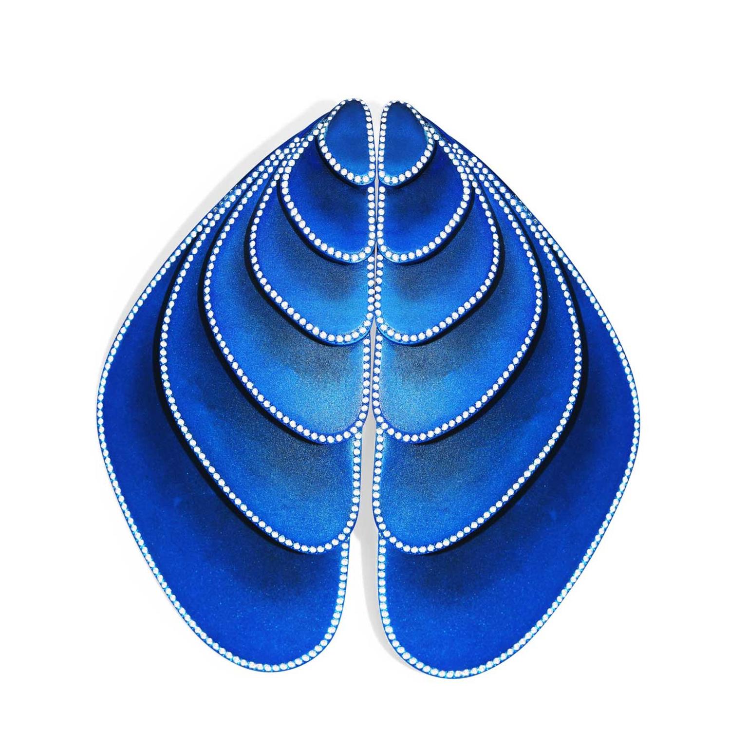 Emmanuel Tarpin blue wing earrings