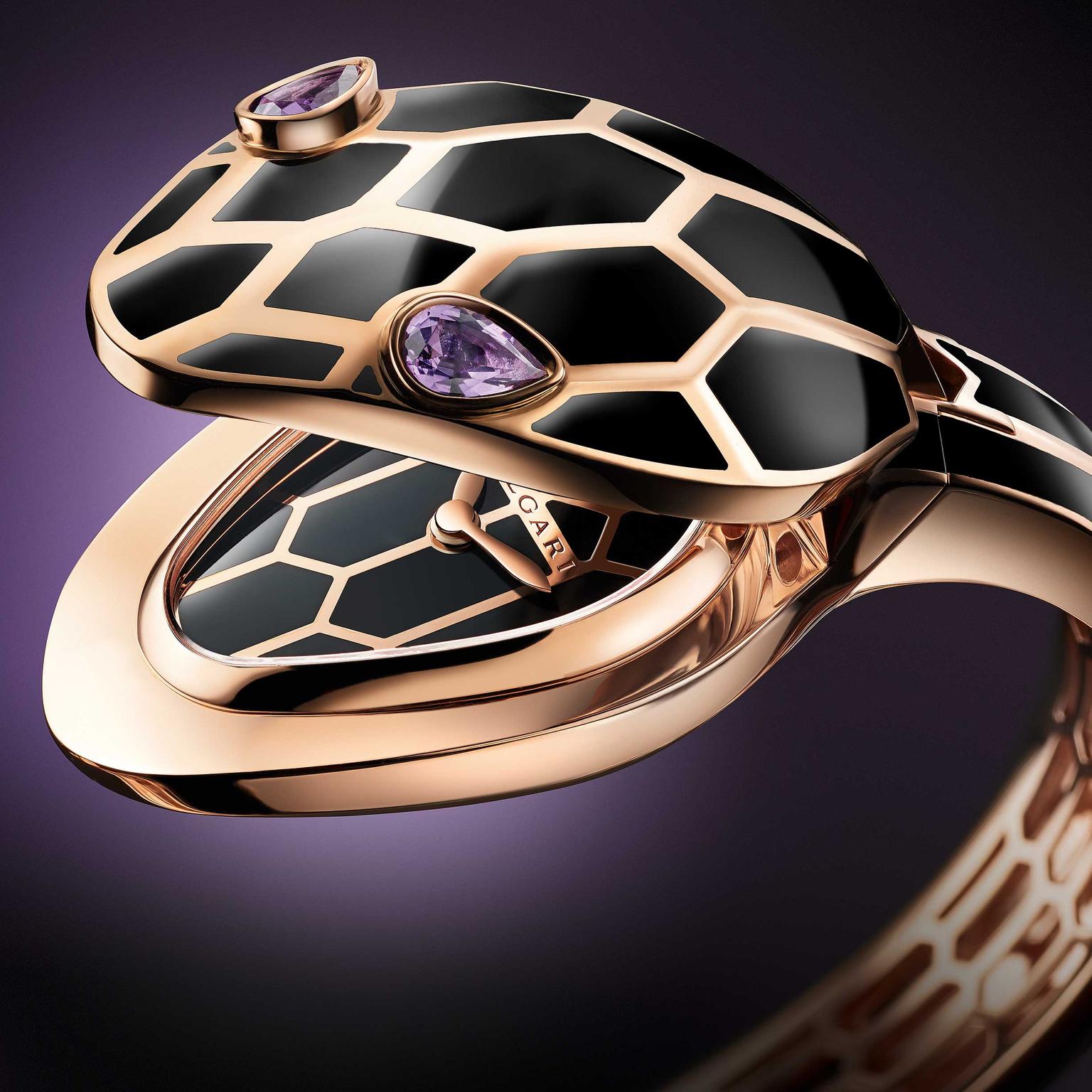 Bulgari Serpenti Seduttori gold amethyst watch