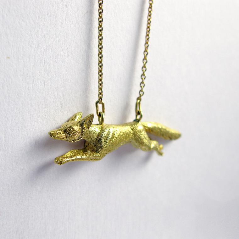 Hannah Peters running fox necklace