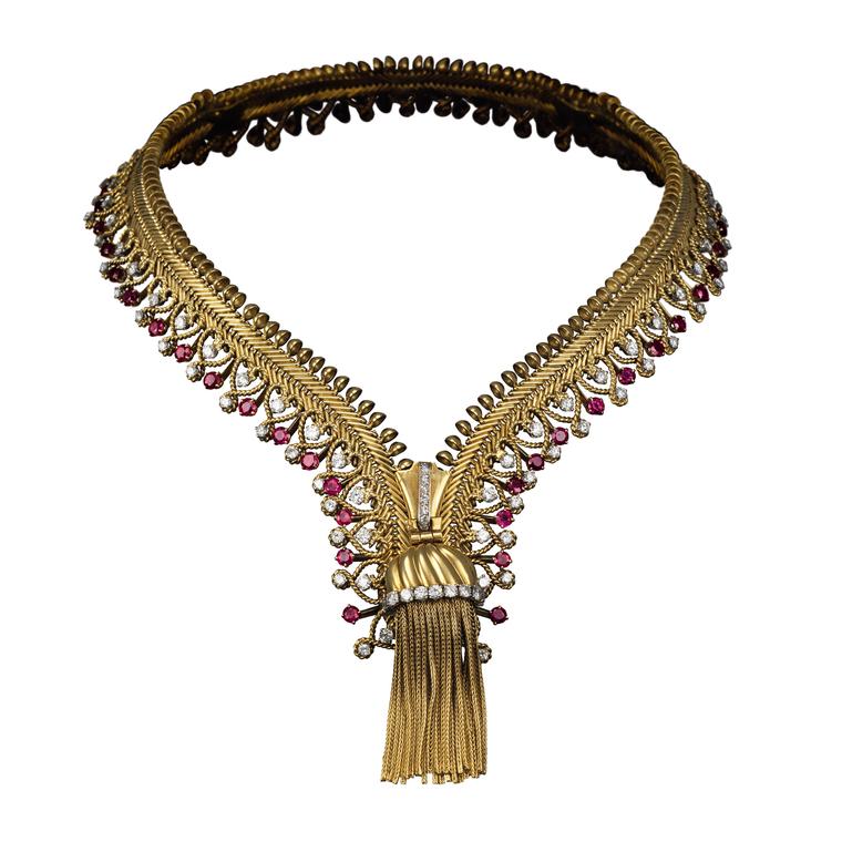 Van Cleef & Arpels ruby zip necklace 1954