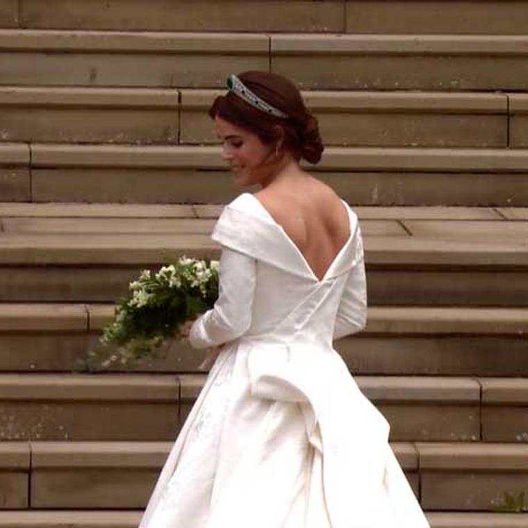 Back view Princess Eugenie wedding dress Peter Pilotto