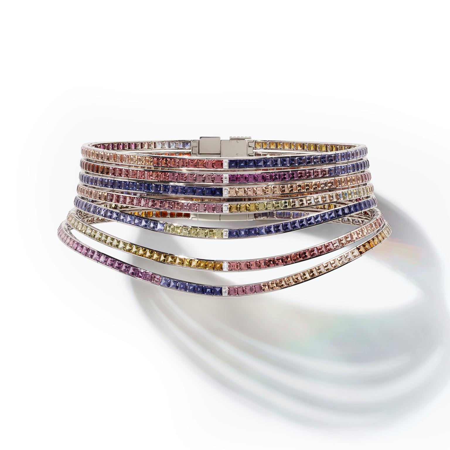 Hermès Feux du Ciel coloured gemstone choker from the HB-IV Continuum collection