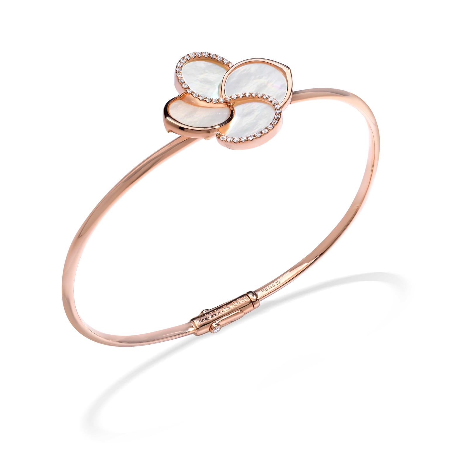 Stenzhorn Flumina mother of pearl rose gold bangle