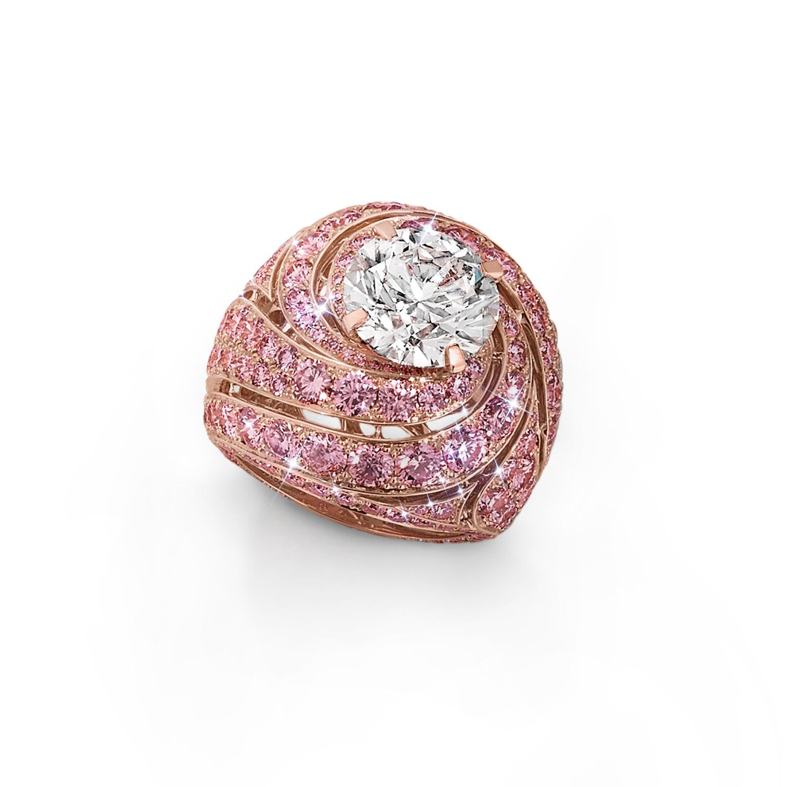Graff pink diamond swirl ring