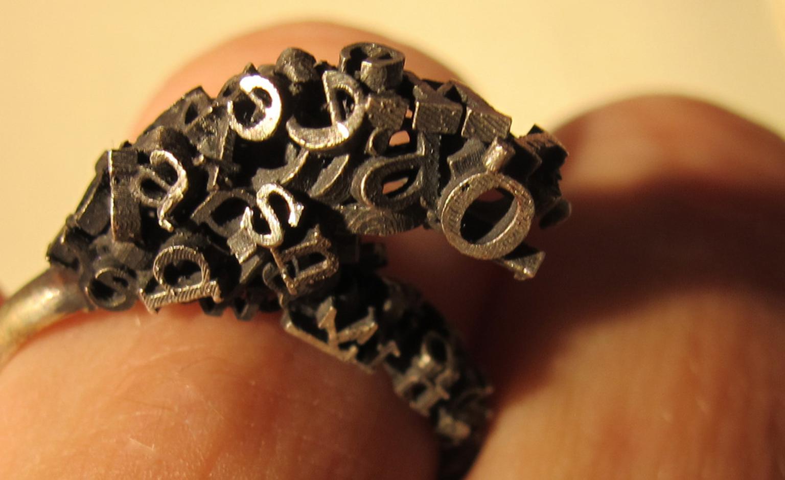 Say it with letters with a Jonathan Mathew Boyd ring in silver for £495