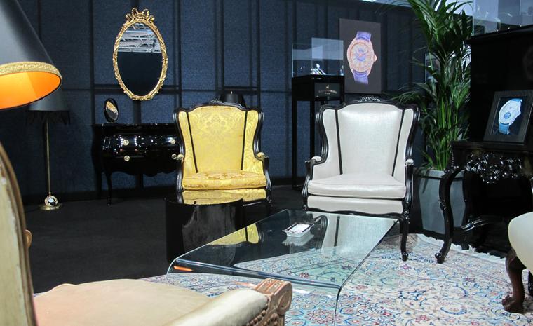The lavish interiors of Backes & Strauss' salon at the 3rd edition of the 2011 WPHH in Monaco.