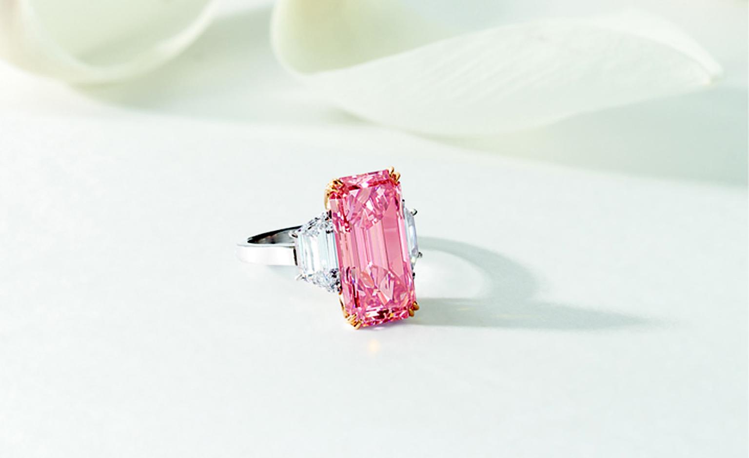 LOT 2859. Highly important and exceptionally rare fancy vivid pink diamond and diamond ring. EST 100,000,000 - 150,000,000 HKD